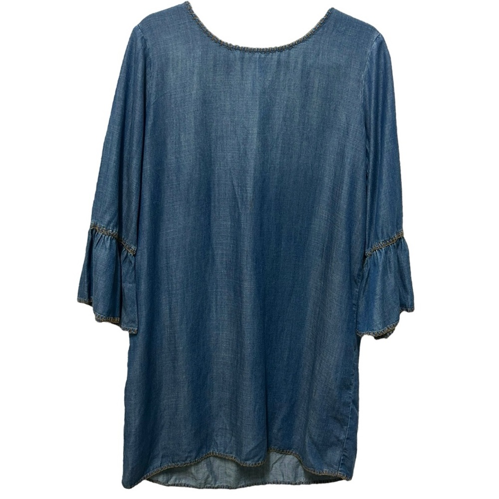 Anthropologie Chelsea & Violet Women's Blue Chambray BOHO Denim Dress Sz M